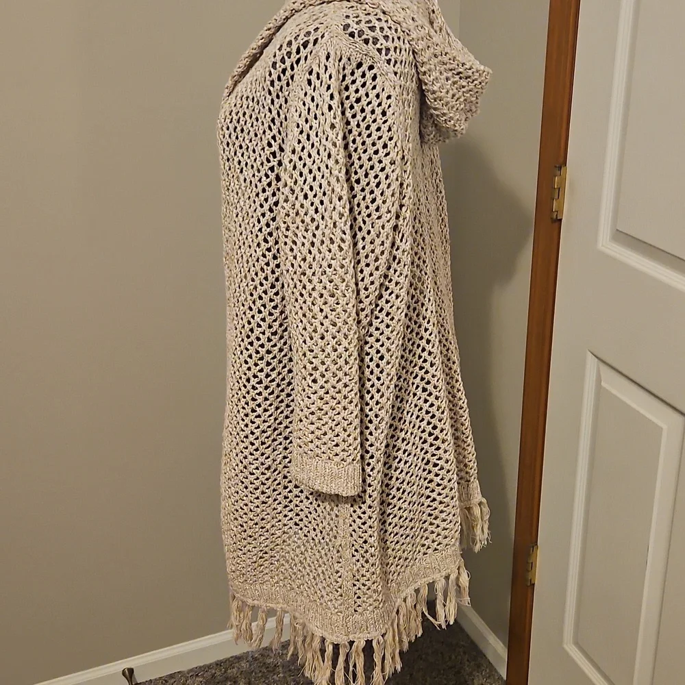 J. Jill Boho Crochet Hooded Jacket - Picture 6 of 9